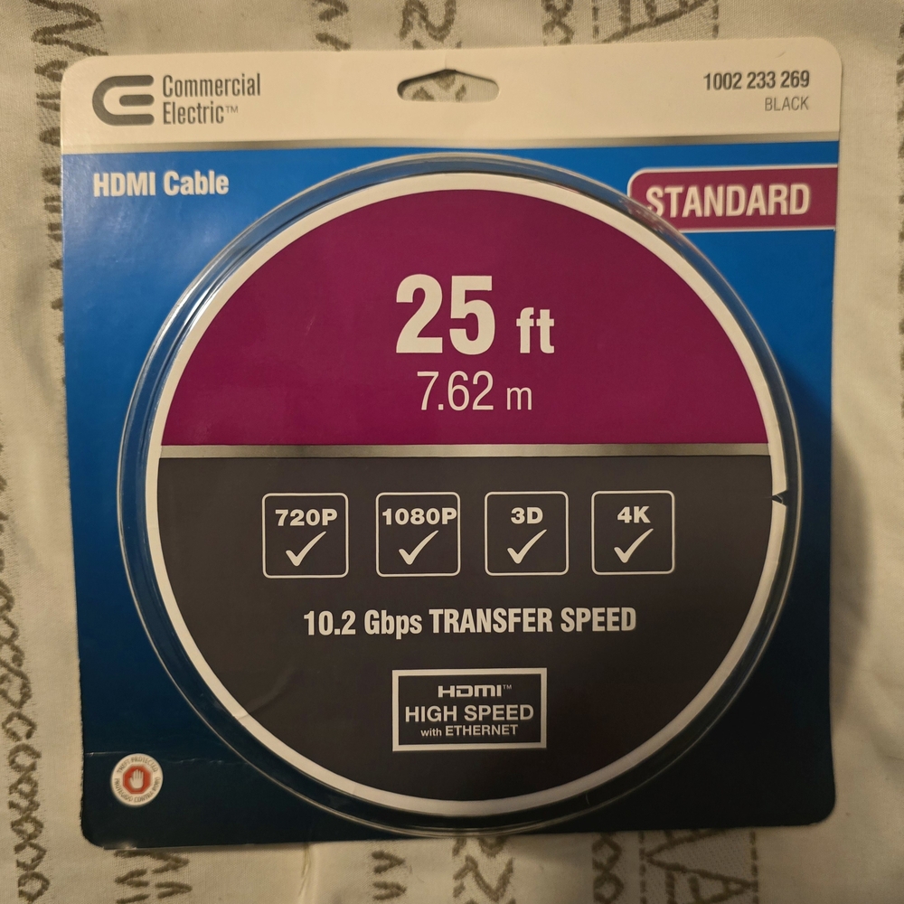 Commercial Electric 25 ft HDMI Cable - Black